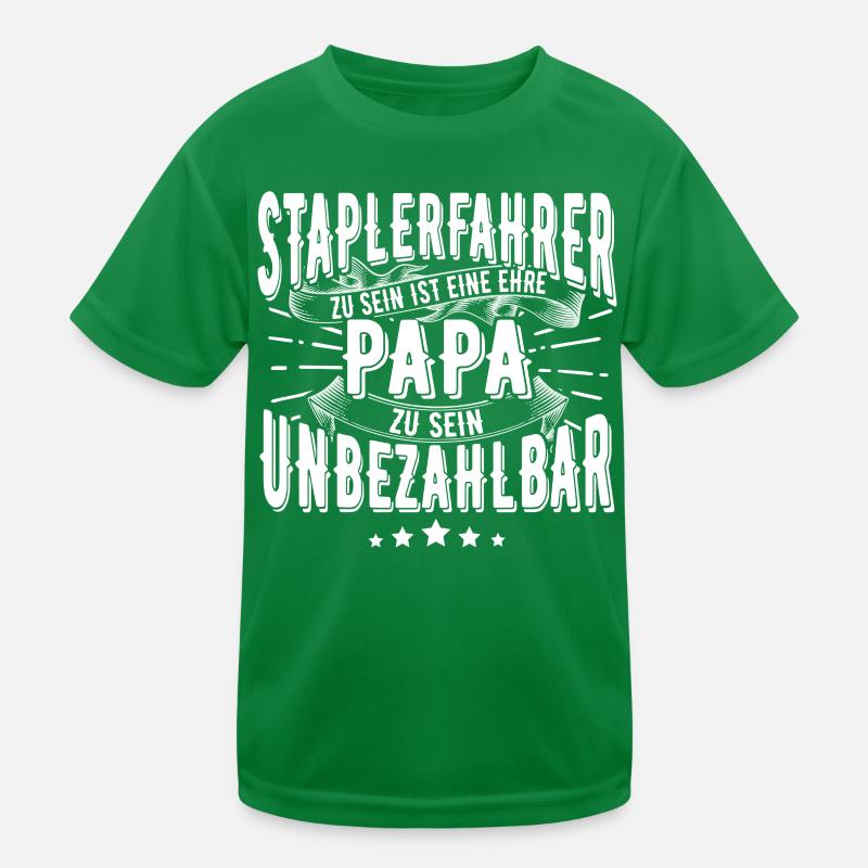 Staplerfahrer Papa Kinder Funktions-T-Shirt