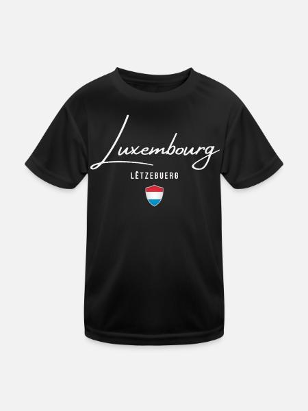 Made in Luxembourg, Luxembourg pride - Kids Functional T-Shirt - black - Front