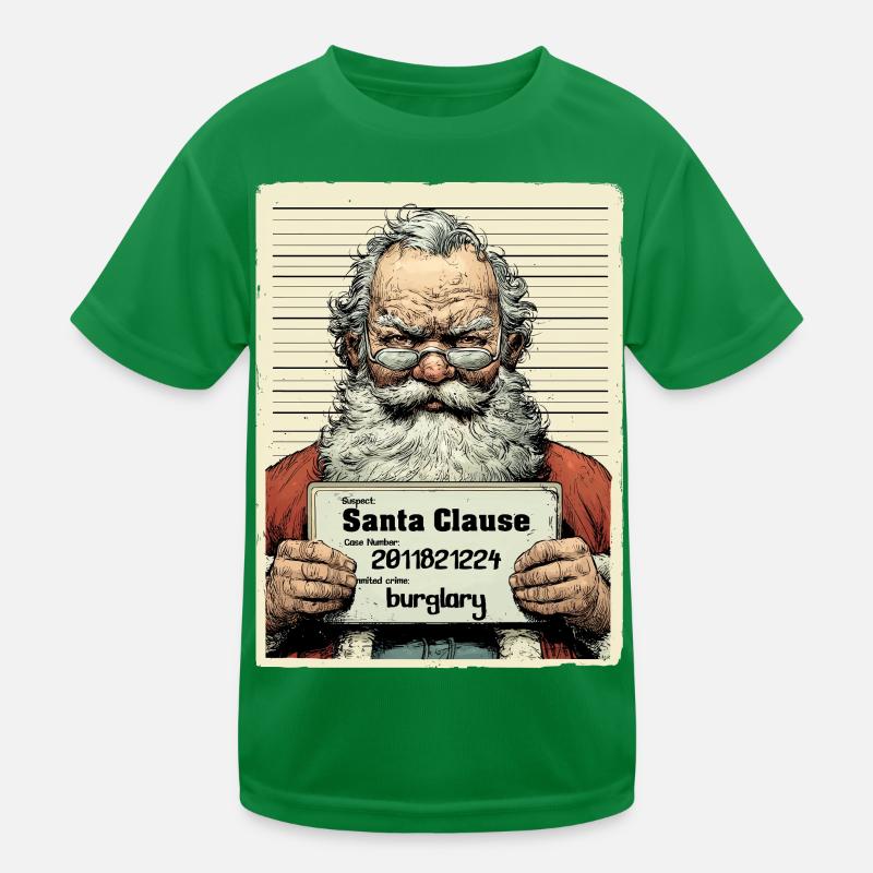 Santa Arrested Kids Functional T-Shirt