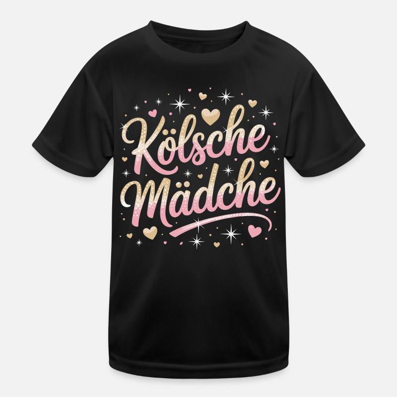 Kölsche Mädche Karneval Köln Kölle Kölsch Mädchen Kinder Funktions-T-Shirt