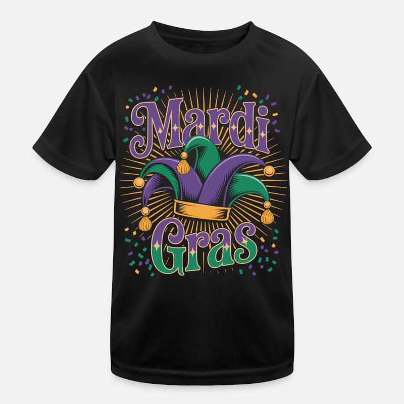 Fasching Mardi Gras Konfetti - Kinder Funktions-T-Shirt - Schwarz
