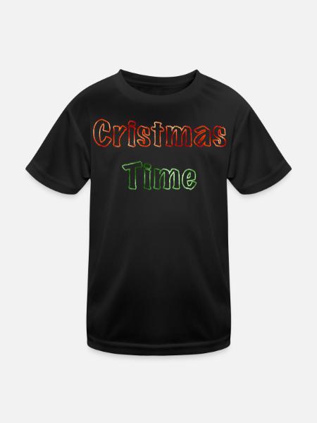 Weihnachten - Kinder Funktions-T-Shirt - Schwarz - Vorne