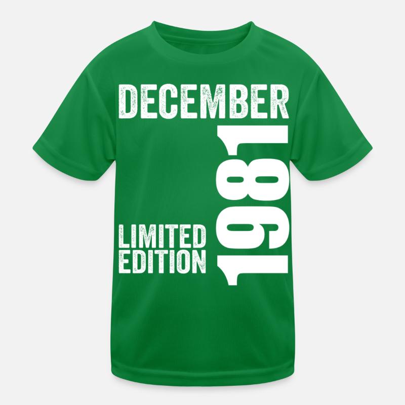 Retro Geburtstagsgeschenk - Dezember 1981 Kinder Funktions-T-Shirt