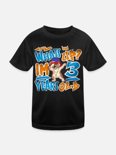 Graffiti du 3ème anniversaire - T-shirt sport Enfant - noir - Devant