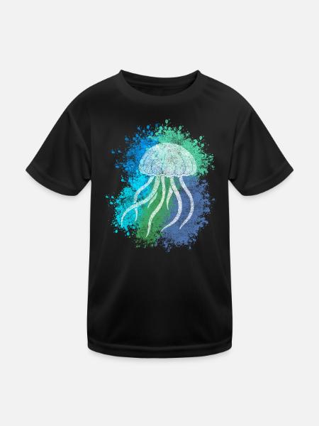 Zentangle Jellyfish - Kids Functional T-Shirt - black