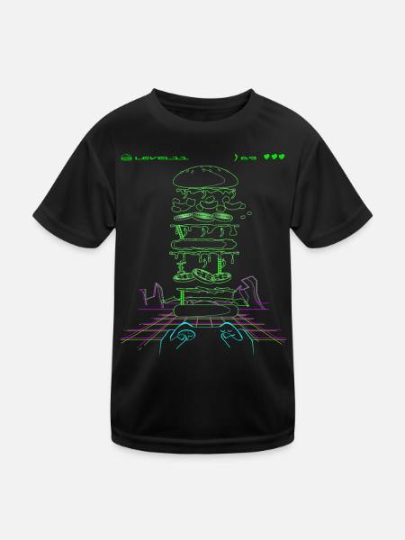 Gaming - Kinder Funktions-T-Shirt - Schwarz