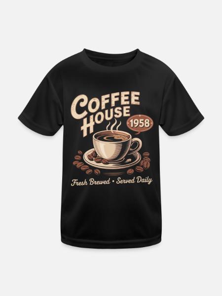 Vintage Coffee Advertising - Kids Functional T-Shirt - black - Front