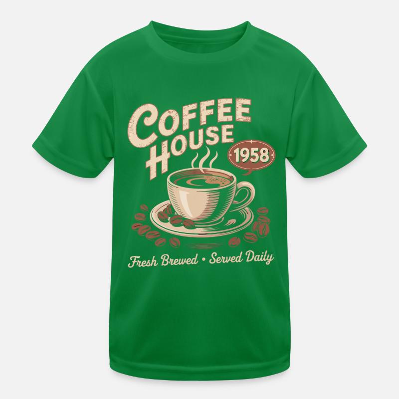 Vintage Kaffee Werbung Kinder Funktions-T-Shirt
