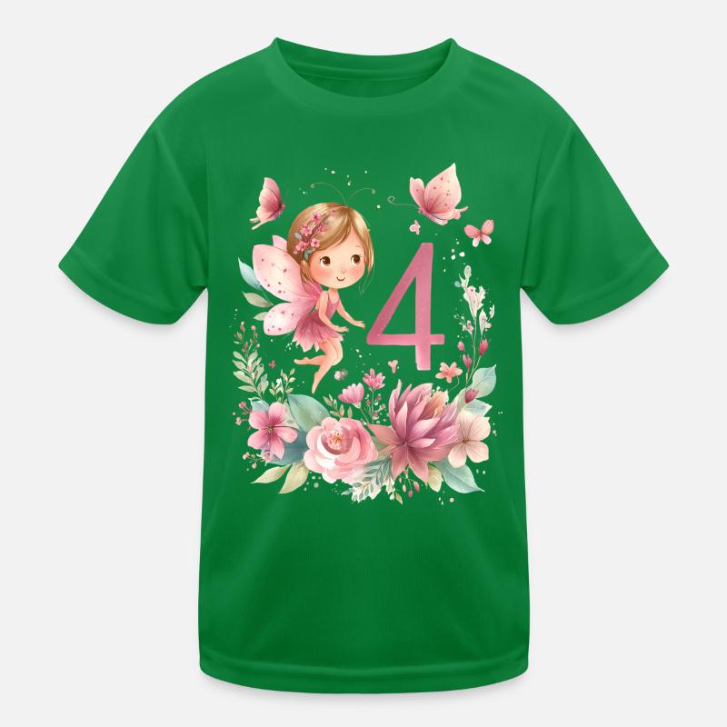 Geburtstag 4Mädchen Schmetterling Fee Party  Kinder Funktions-T-Shirt