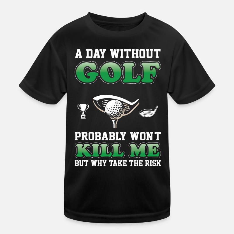Golf - Kinder Funktions-T-Shirt - Schwarz