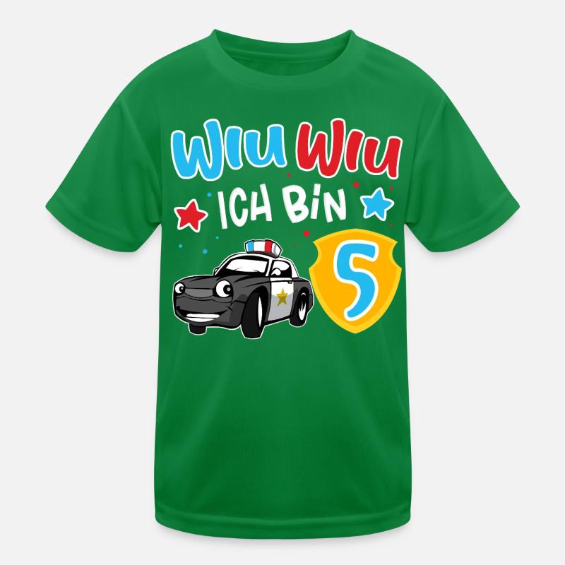 5. Geburtstag Polizei Kinder Funktions-T-Shirt