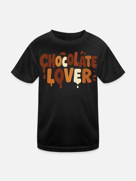 Schoko-Liebhaber Retro Style – Chocolate Lover - Kids Functional T-Shirt - black - Front