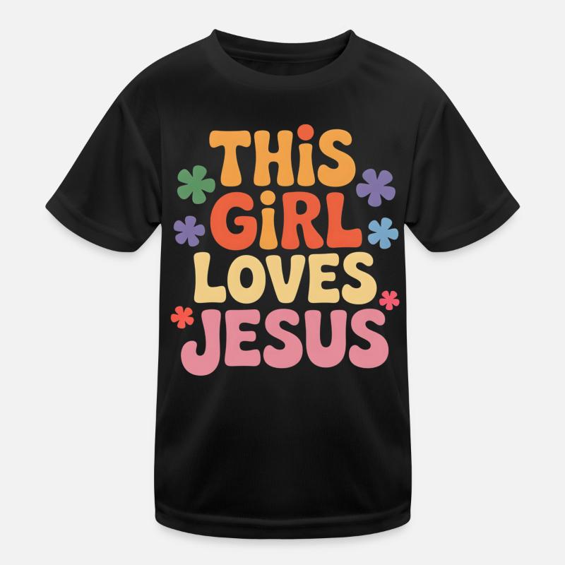 Dieses Mädchen liebt Jesus Kinder Funktions-T-Shirt