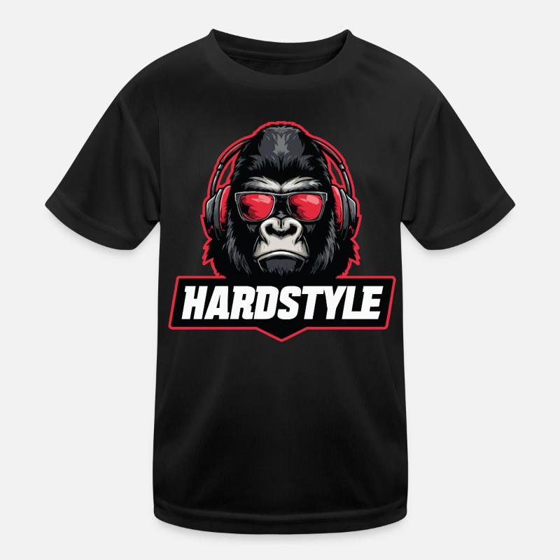Hardstyle Gorilla – Conception musicale avec casque T-shirt sport Enfant