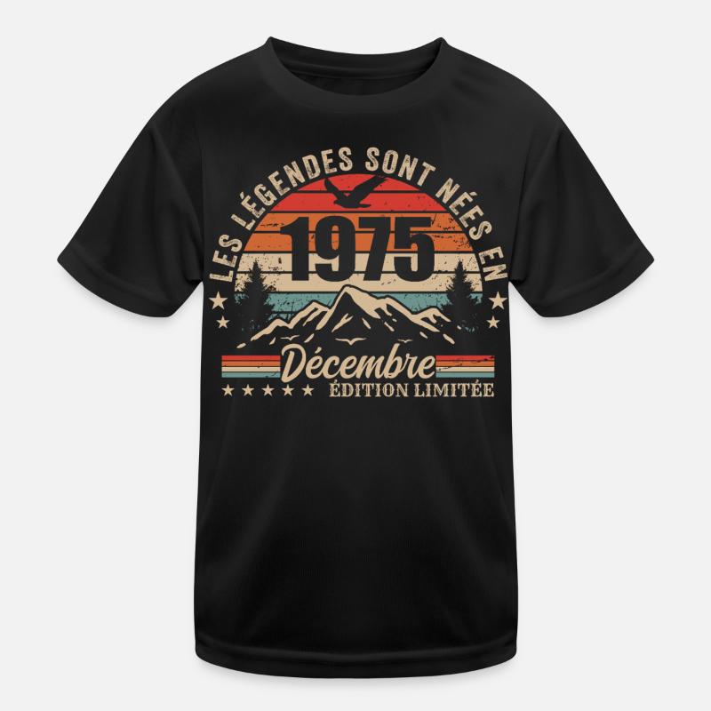 Rétro Décembre 1975 - Cadeau 50 Ans T-shirt sport Enfant