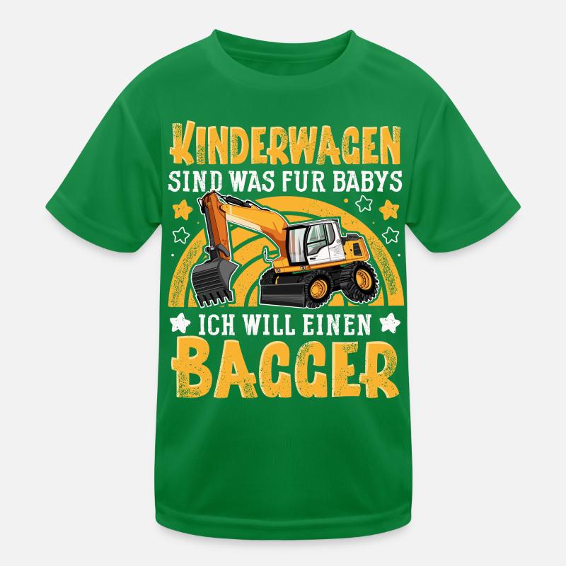Bagger Kinderwagen Kinder Funktions-T-Shirt