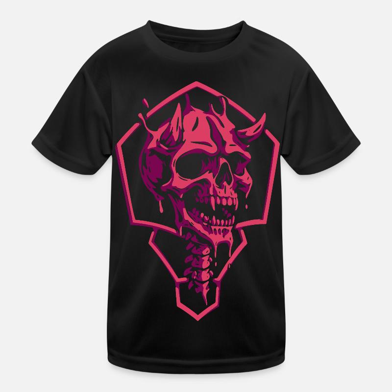 Geometrischer rosa Schädel Kinder Funktions-T-Shirt