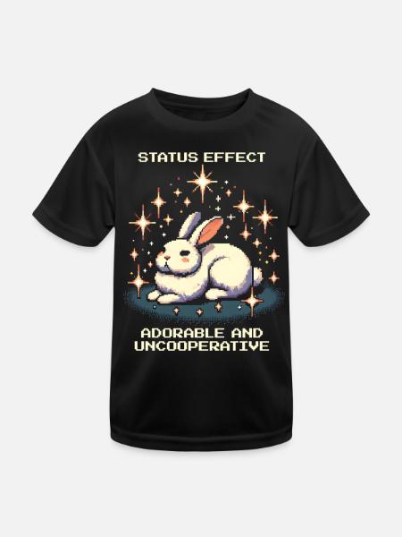 Adorable et peu coopératif | Humeur du lapin - T-shirt sport Enfant - noir - Devant