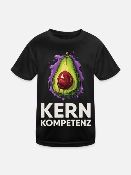 Avocado core competence humor - Kids Functional T-Shirt - black - Front