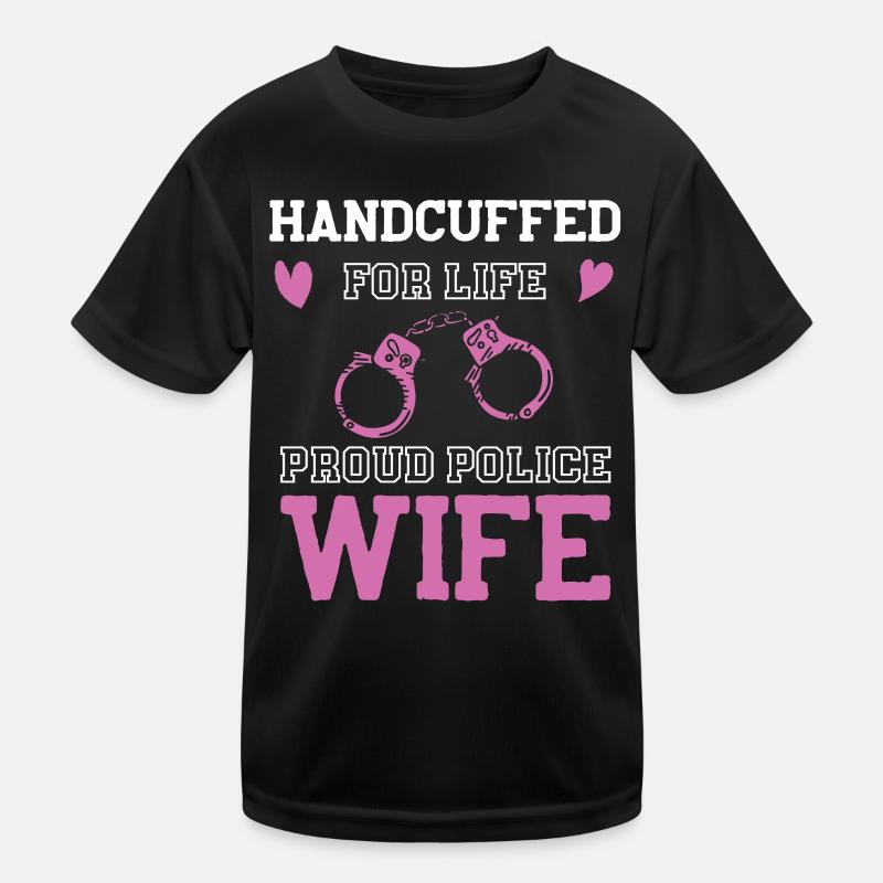 Handschellen Liebe Polizeifrau Kinder Funktions-T-Shirt