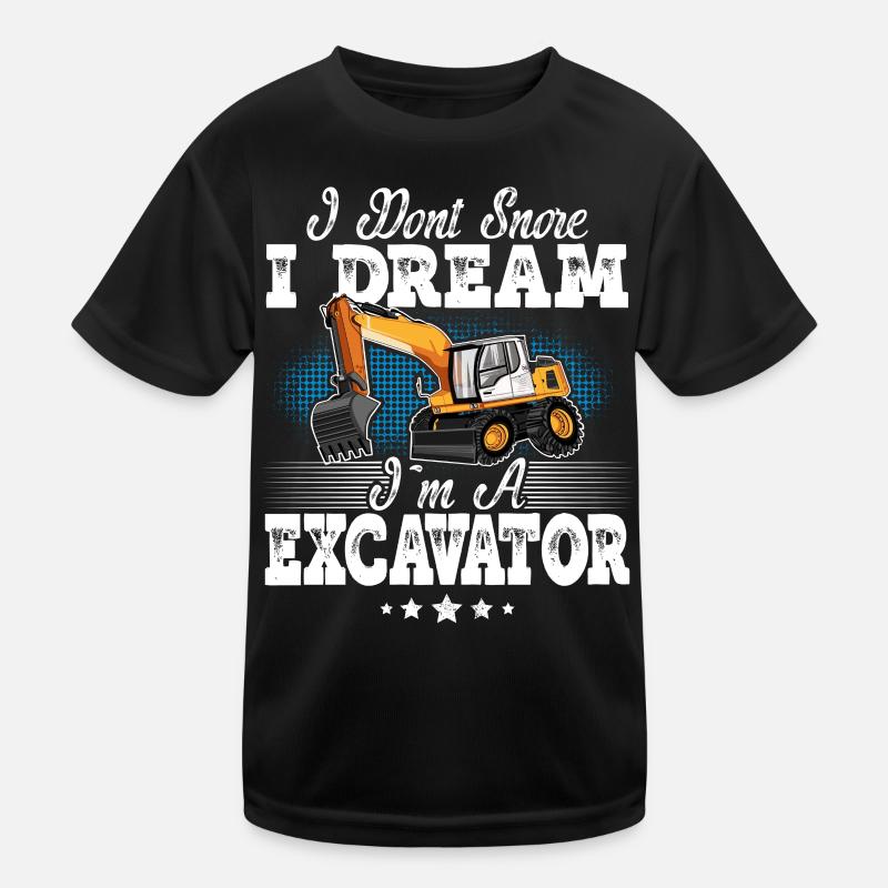 Excavator Operator Kids Functional T-Shirt