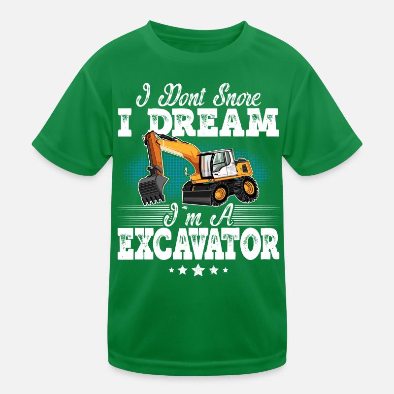Excavator Operator Kids Functional T-Shirt