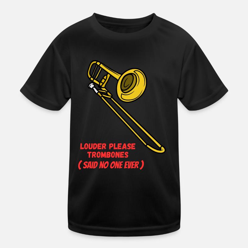 Louder_please_Trombones - Kinder Funktions-T-Shirt - Schwarz