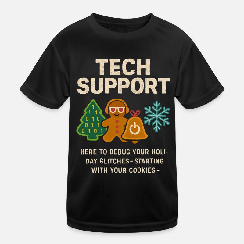 Admin Weihnachtsgeschenk IT Support Debugging - Kinder Funktions-T-Shirt - Schwarz