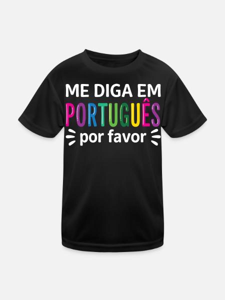 Portugiesischer zweisprachiger Portugiesischlehrer - Kinder Funktions-T-Shirt - Schwarz - Vorne