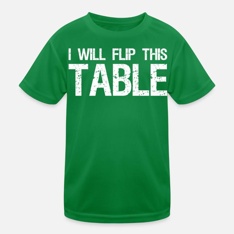 I Will Flip This Table Quote Board Games Kids Functional T-Shirt