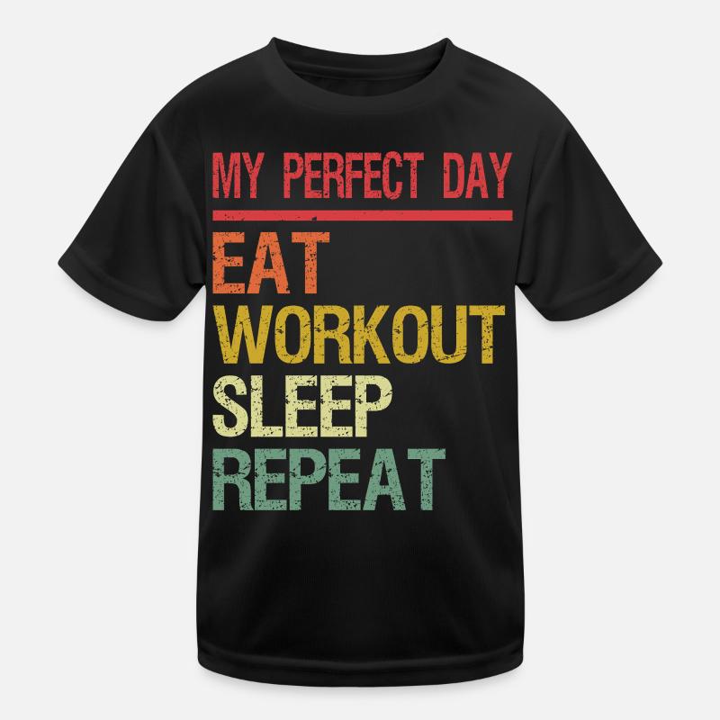 Ma journée parfaite Manger Sommeil Répéter T-shirt sport Enfant