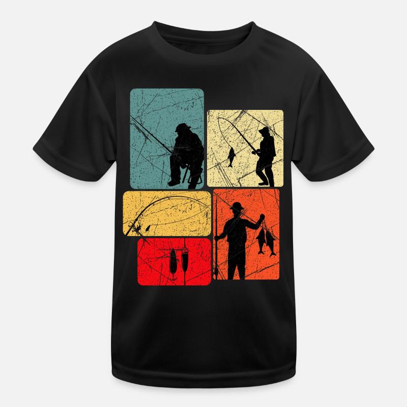 Silhouettes de pêche Look rétro T-shirt sport Enfant