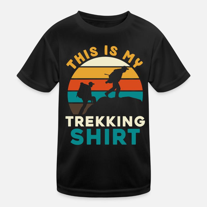 Trekkingshirt mit Sunset Silhouetten Kinder Funktions-T-Shirt