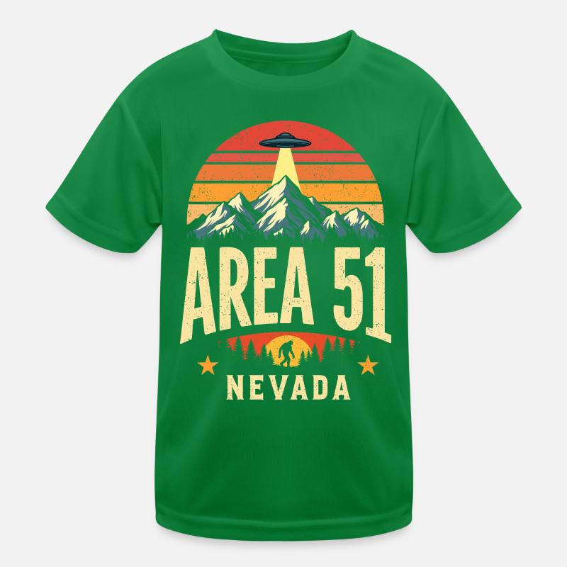Area 51 Nevada UFO meets Bigfoot Kids Functional T-Shirt
