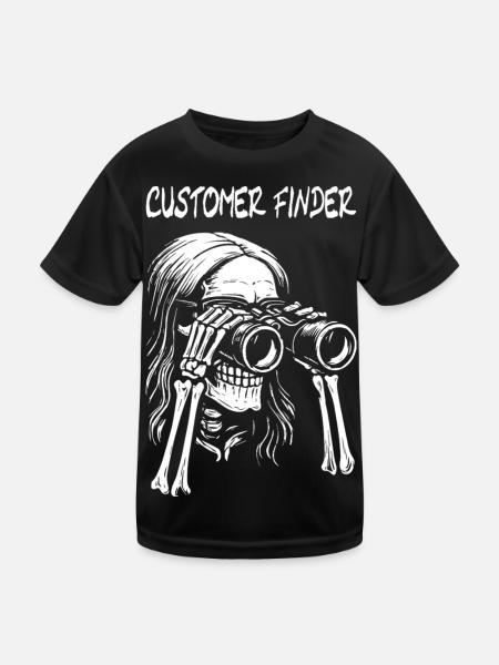 Kundensucher Skelett-Fernglas Design Rock - Kinder Funktions-T-Shirt - Schwarz