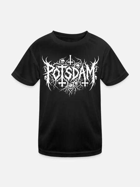 Lieblingsstadt Potsdam Black Metal Art - Kinder Funktions-T-Shirt - Schwarz