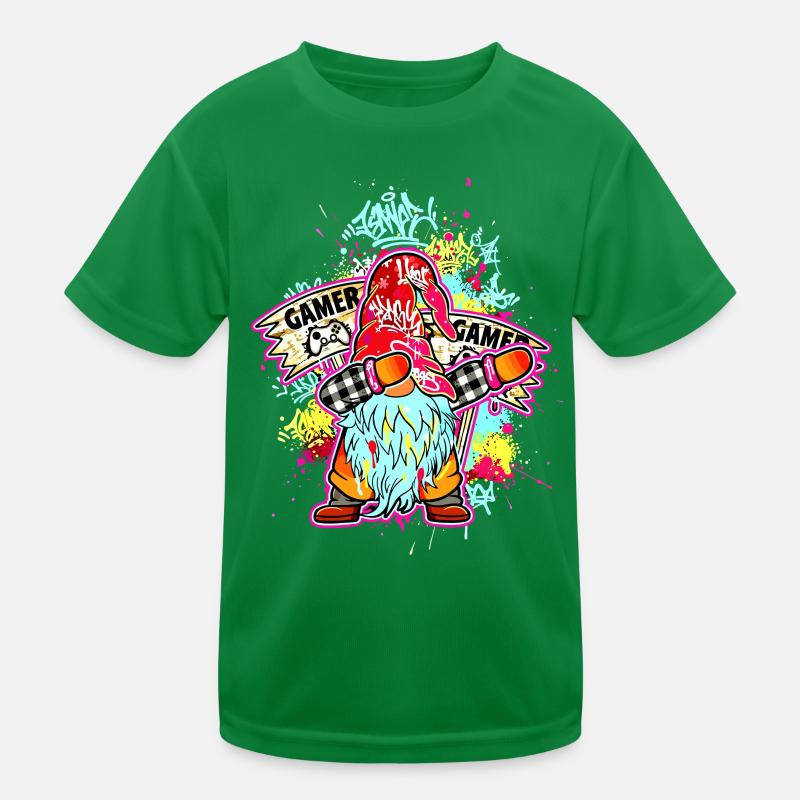 GAMER WICHTEL Dab Controller Gaming Xmas Zocker Kinder Funktions-T-Shirt