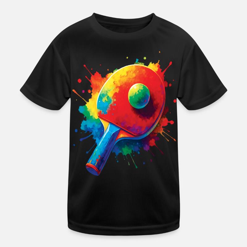 Tennis de Table – Design Sport Ping-Pong Splash Kinder Funktions-T-Shirt
