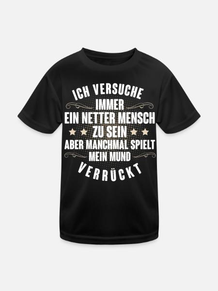 Große Klappe - Kinder Funktions-T-Shirt - Schwarz - Vorne