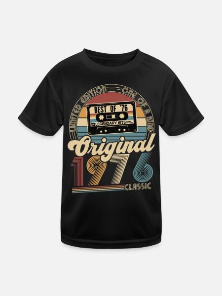 Original 1976 Jahrgang Vintage Geburtstag Retro - Kinder Funktions-T-Shirt - Schwarz