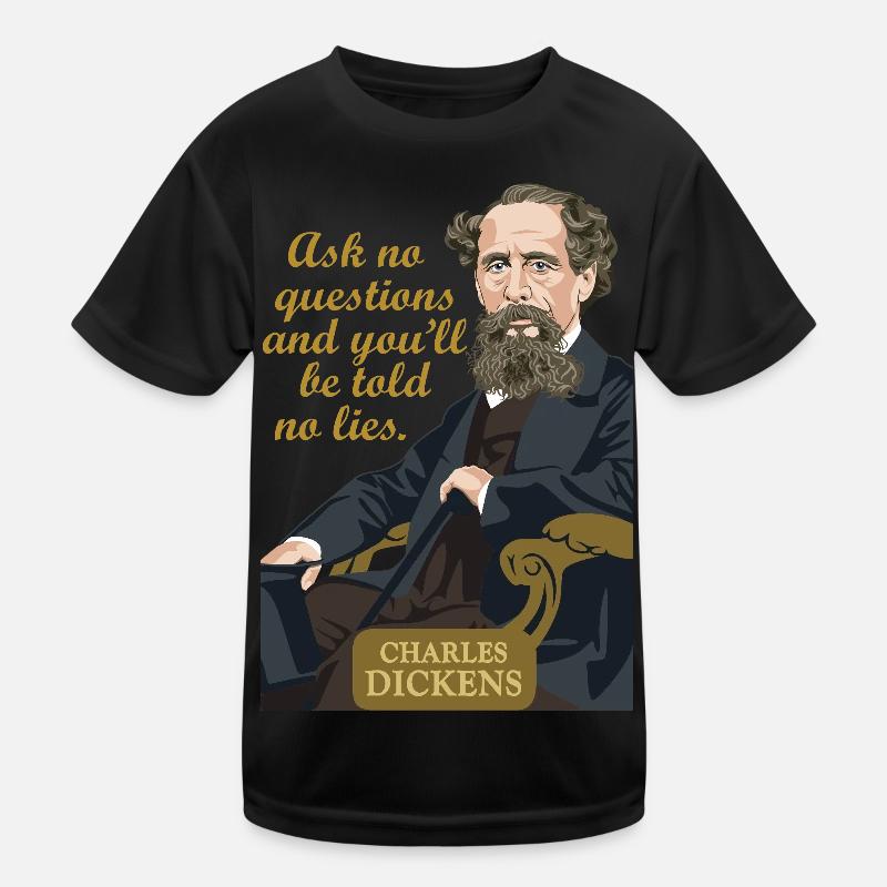 Charles Dickens - Kids Functional T-Shirt - black