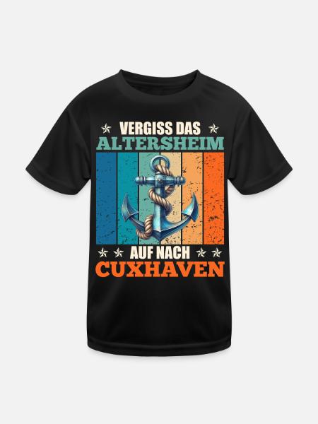 Nordsee VERGISS DAS ALTERSHEIM AUF NACH - Kinder Funktions-T-Shirt - Schwarz - Vorne