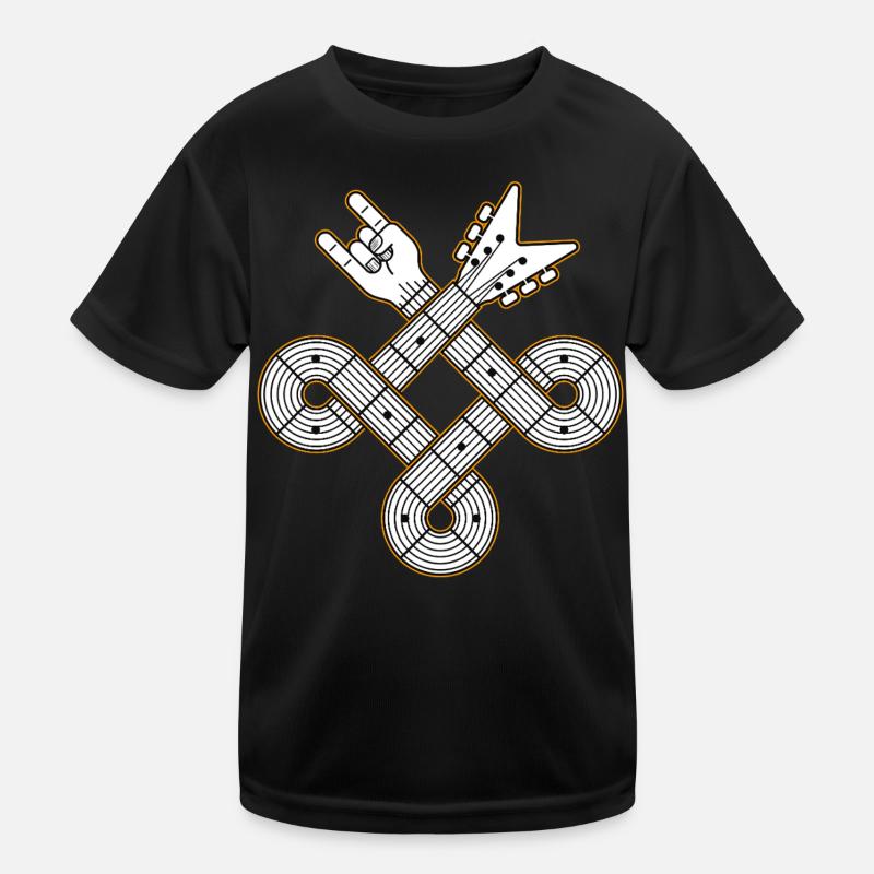 Interlaced Guitar Celtic Knot - Kids Functional T-Shirt - black