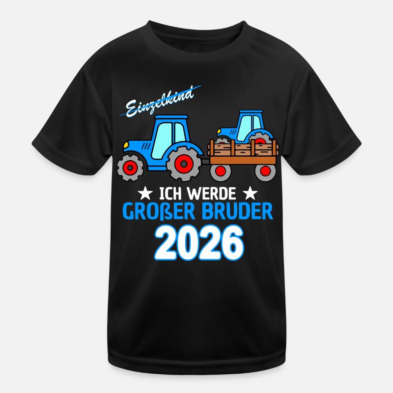 Ich werde Großer Bruder 2026 Kinder Funktions-T-Shirt