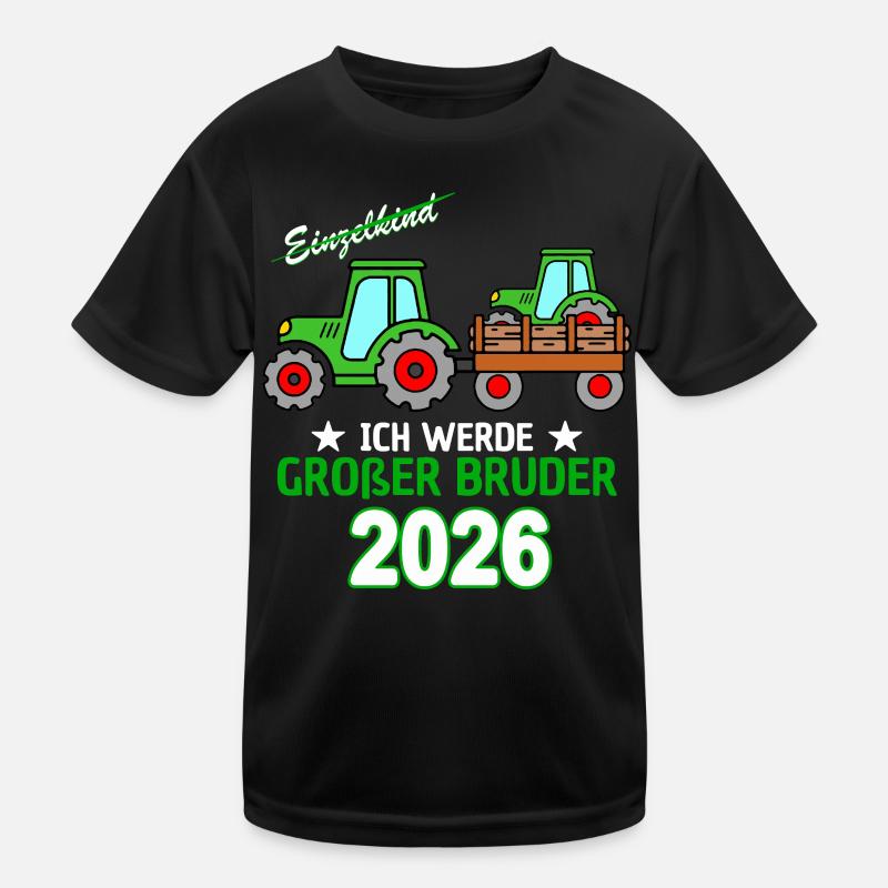 Ich Werde Großer Bruder 2026 - Geburt Sohn Traktor Kinder Funktions-T-Shirt
