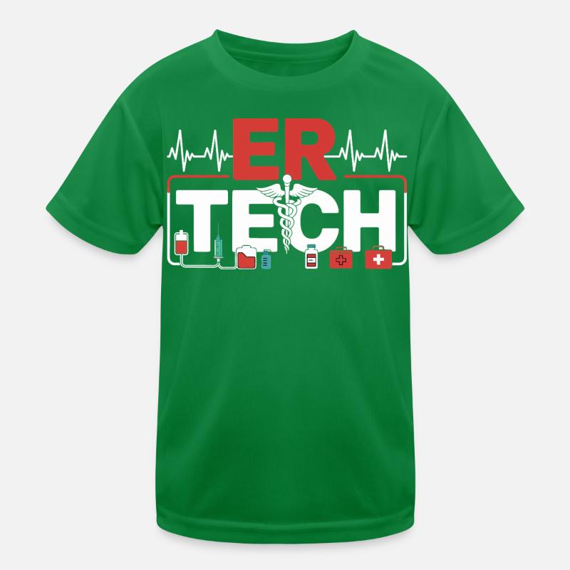 Emergency Technology Icon Motif Kids Functional T-Shirt