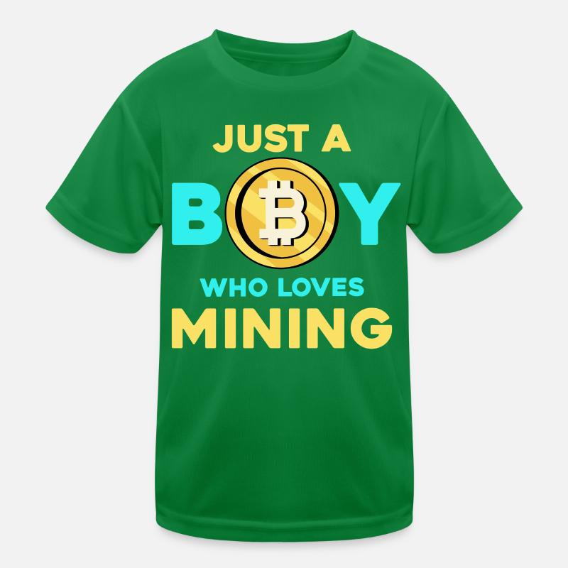 Krypto Mining Junge – Bitcoin Leidenschaft Kinder Funktions-T-Shirt