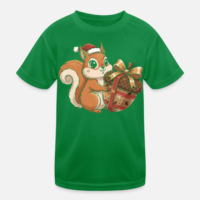 Winterfreude Eichhörnchen Geschenk Kinder Funktions-T-Shirt