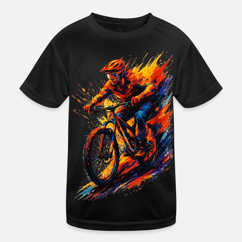 Mountainbiking Mountainbiker MTB cool Geschenk - Kinder Funktions-T-Shirt - Schwarz
