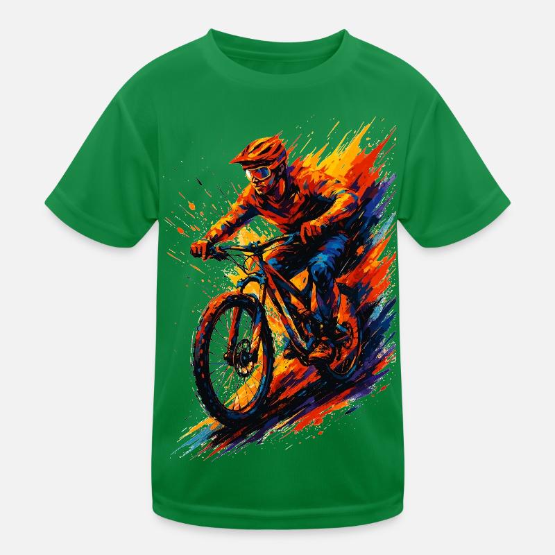 Mountainbiking Mountainbiker MTB cool Geschenk Kinder Funktions-T-Shirt